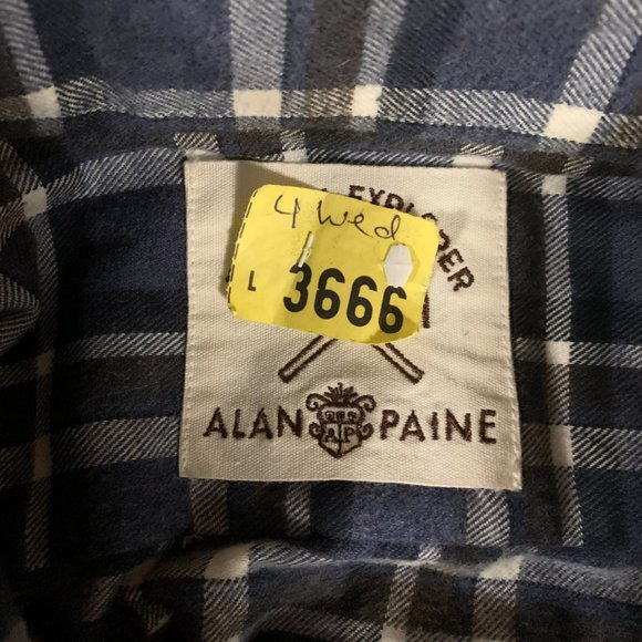 Alan Paine XXL 2XL Long Sleeve Plaid Flannel Men's 100% Cotton Button Down EUC - Picture 3 of 11